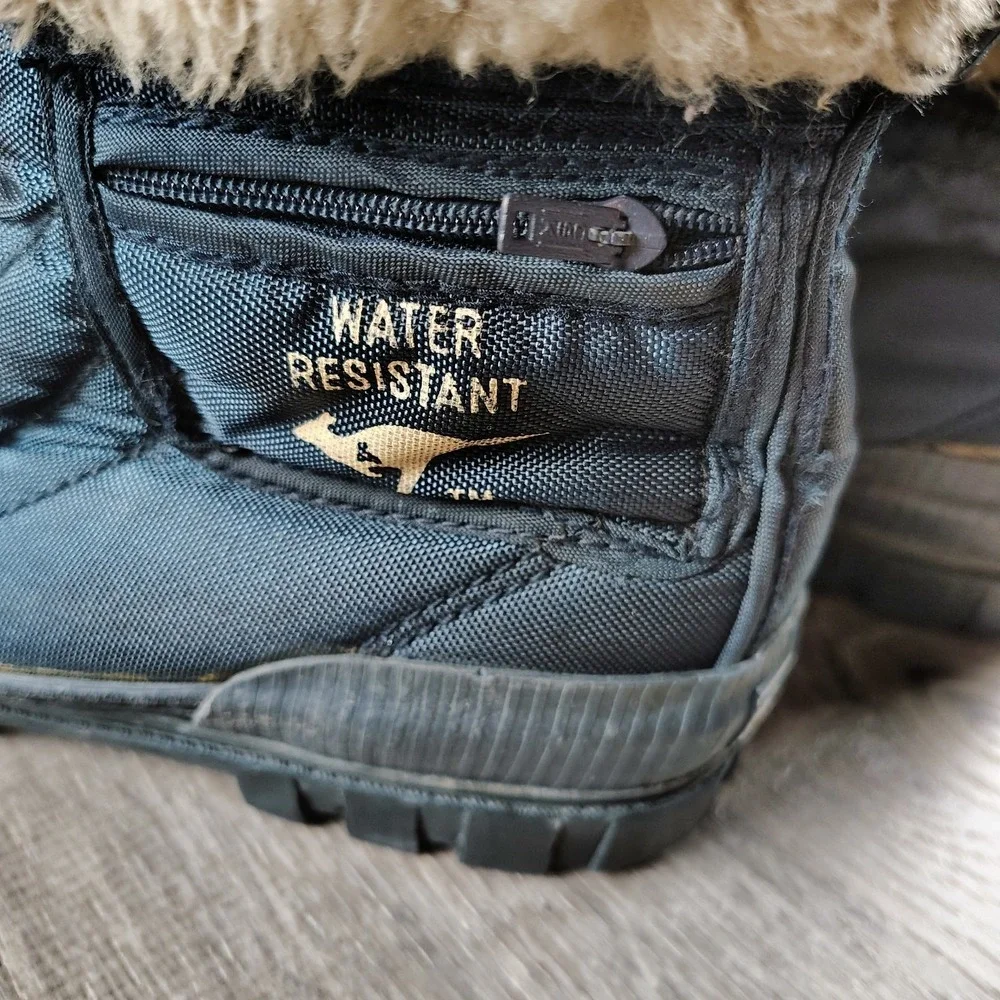 Vtg Kangaroo Waterproof Sherpa‎ Lined Steel Shank Snow Boots Zip Pocket Size 7.5